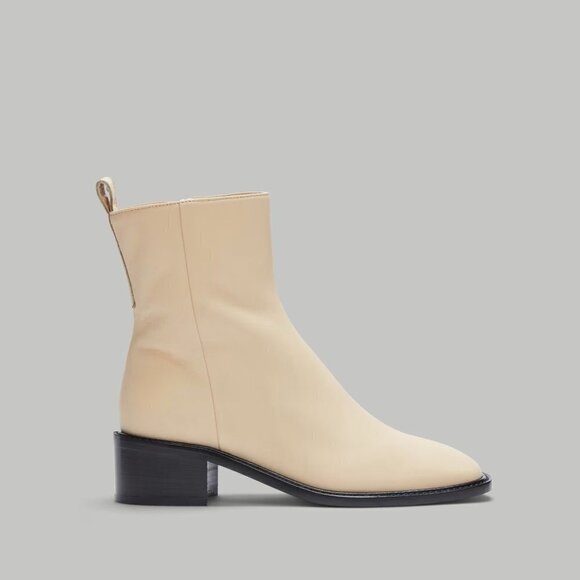 Everlane The City Square Ankle Boots in Cream Leather New Womens Booties - Picture 2 of 16